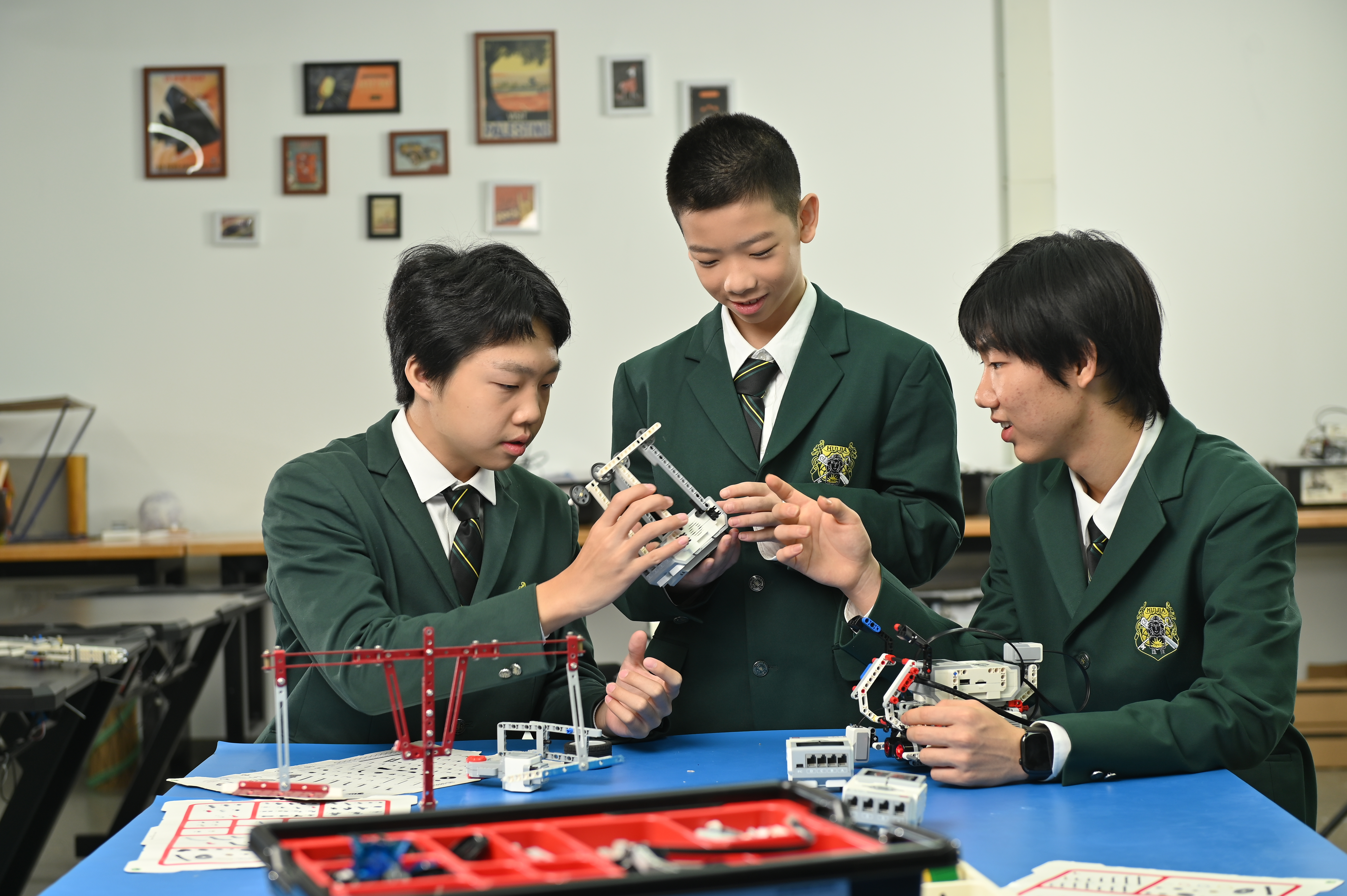 Students working together on a robotics project